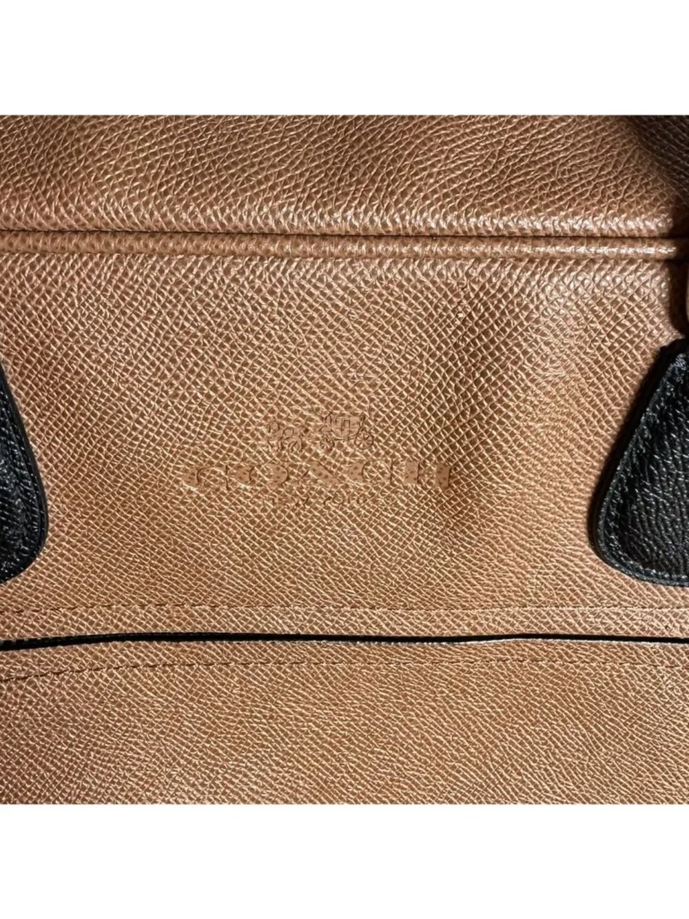 Coach Perry Business Tote Briefcase Brown Black Crossgrain Leather Laptop Bag
